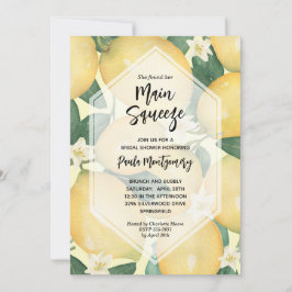 Invitación Lémonas de la congelación principal y ducha de nov