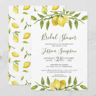 Invitación Lemoncitos Floración Verdor Regadera de Novia en A