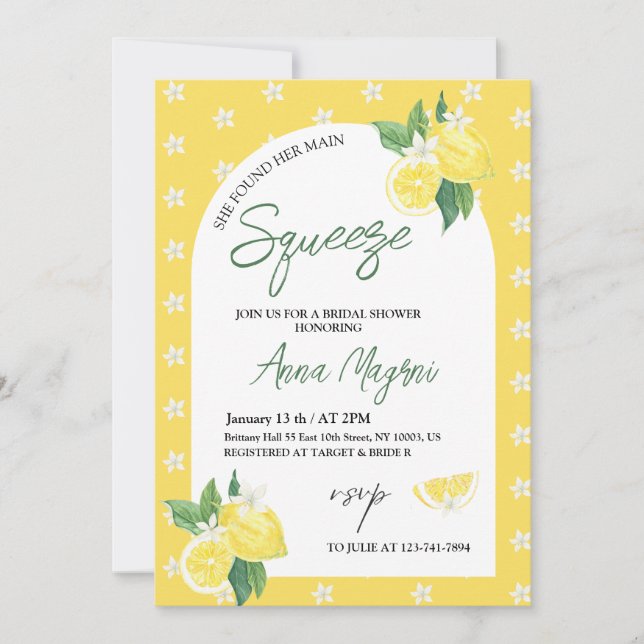 Invitación Lemonella Encontró su Despedida de Soltera Fiesta  (Anverso)