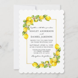 Invitación Lemones acuarela y Boda de la vegetación
