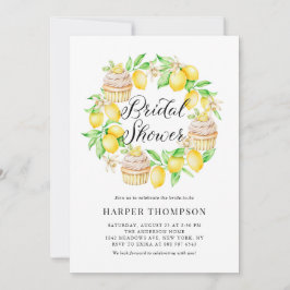 Invitación Lemones acuarelas y pasteles Wreath Brin Shower