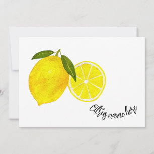 Invitación Lemones amarillo acuarela
