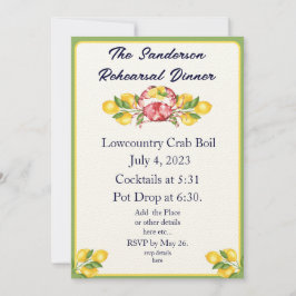 Invitación Lemones amarillos modernos El hervir rojo del cang