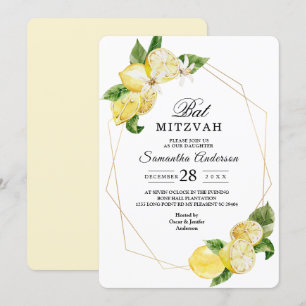 Invitación Lemones Amarillos Modernos y Belleza de Marco Dora