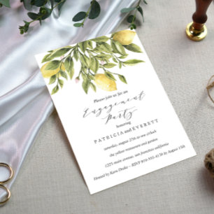 Invitación Lemones amarillos y Partido de compromiso de Bodas