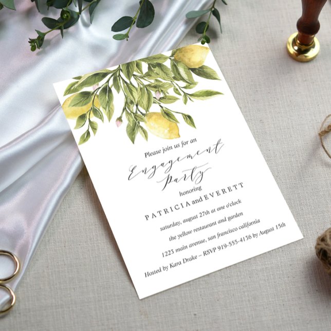 Invitación Lemones amarillos y Partido de compromiso de Bodas (Subido por el creador)