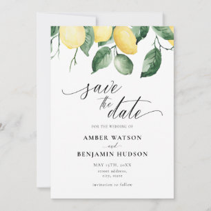 Invitación Lémones De Verano De Jardín Amarillo Guardar La Ta