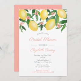Invitación Lemones Elegantes Con Fiesta De Ducha Bridal De Te