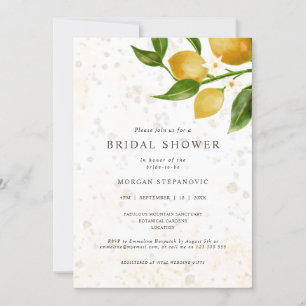 Invitación Lemones exuberantes y flores de limón ducha de nov