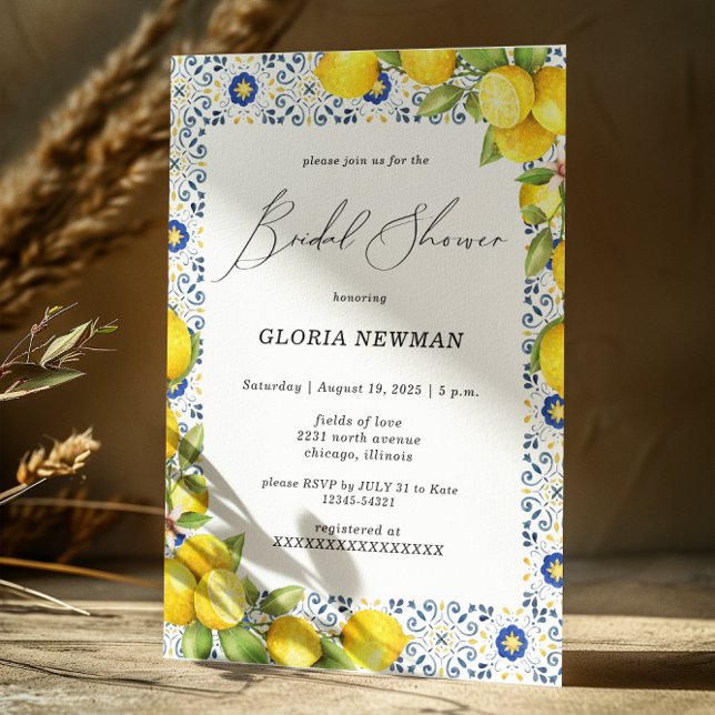 Invitación Lemones románticos y duchas de novias azules (Subido por el creador)
