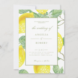 Invitación Lemones verdes amarillos y Boda folicular