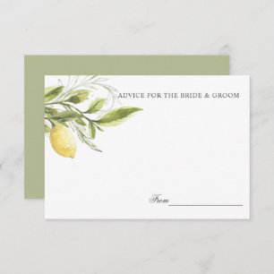 Invitación Lemones verdes y hojas Consejo Boda o receta