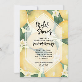 Invitación Lemones y la ducha de novia verde