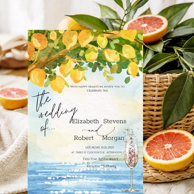 Invitación Lemonias Mar Copa de Champán Boda  (Subido por el creador)