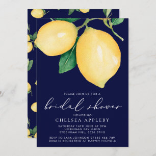 Invitación Lemons acuarela y ducha de novia naval