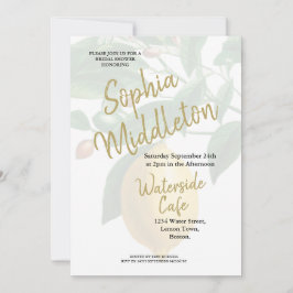 Invitación Lemons Black White Stripe Moda moderna