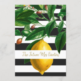 Invitación Lemons Black White Stripe Moda moderna