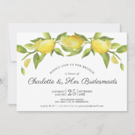 Invitación Lemons Blossom Green Bridesmaids Brunch