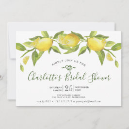 Invitación Lemons Blossom Greenery Bri Greenery Bridal Shower