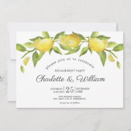 Invitación Lemons Blossom Greenery ENGAGEMENT PARY