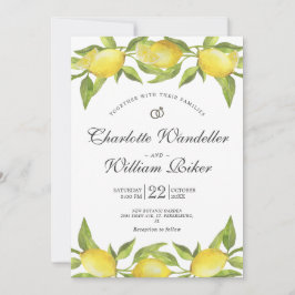 Invitación Lemons Blossom Greenery Watercolor Boda