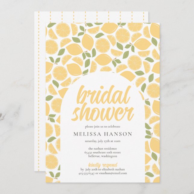 Invitación Lemons Bridal Shower (Anverso / Reverso)