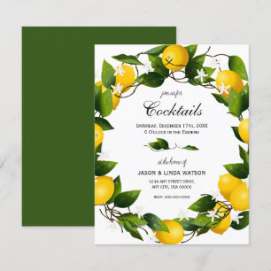 Invitación Lemons Citrus Fruit Botanical