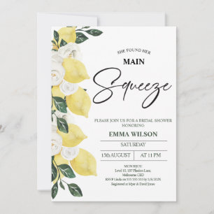 Invitación Lemons Floral Blanca Principal Squeeze Bridal Show