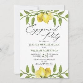 Invitación Lemons Greenery Blossom Engagement Party