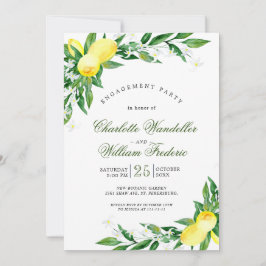 Invitación Lemons Greenery Blossom Engagement Party