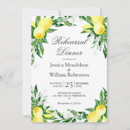 Invitación Lemons Greenery Blossom Ensayo Cena
