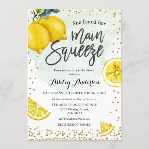 Invitación Lemons Main Squeeze Bridal Shower