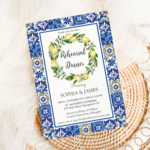 Invitación Lemons Mosaic Tiles Anuncios Mediterráneos Cena
