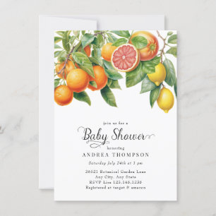 Invitación Lemons Naranja Citrus BABY SHOWER