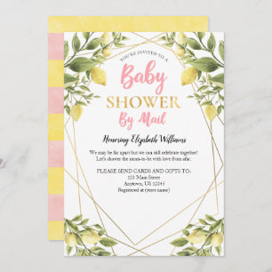 Invitación Lemons Pink Chica Baby Shower Por Correo
