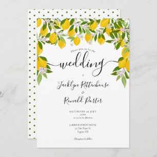 Invitación Lemons Spring Blossom Greenery Boda
