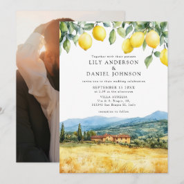 Invitación Lemons Tuscan Scene Italy Photo Wedding