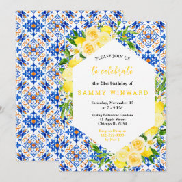 Invitación Lemons with Foliage Mediterranean Birthday