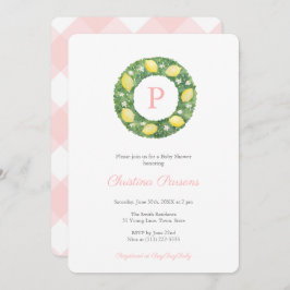 Invitación Lemons Wreath Stylish Chica Baby Shower