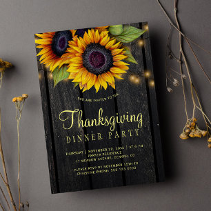 Invitación Leña de grano de los girasoles dorados Día de Acci