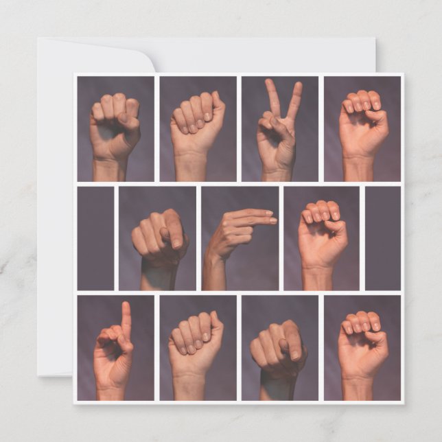 Invitación Lenguaje de Señas Fecha de Guardado (Anverso)