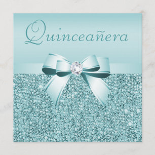 Invitación Lentejuelas y arco impresos trullo Quinceanera