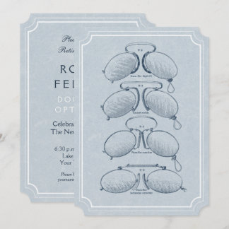 Invitación Lentes del vintage del retiro del optometrista