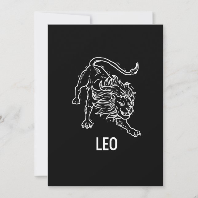 Invitación Leo Lion Astrology Birthday Gift Zodiac Signs (Anverso)