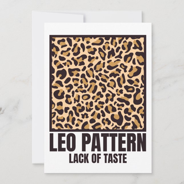 Invitación Leo Pattern Bad Taste Fashion Victims (Anverso)