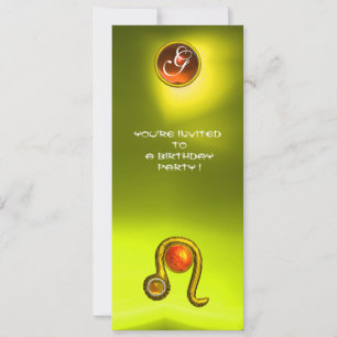 INVITACIÓN LEO TOPAZ MONOGRAM ZODIAC PARTIDO DE CUMPLEAÑOS AM