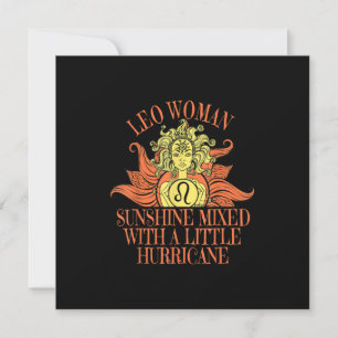 Invitación Leo Woman Zodiac Rótulo Julio Agosto Cumpleaños
