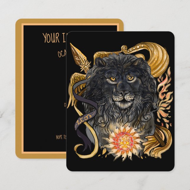 Invitación Leo Zodiac (Anverso / Reverso)