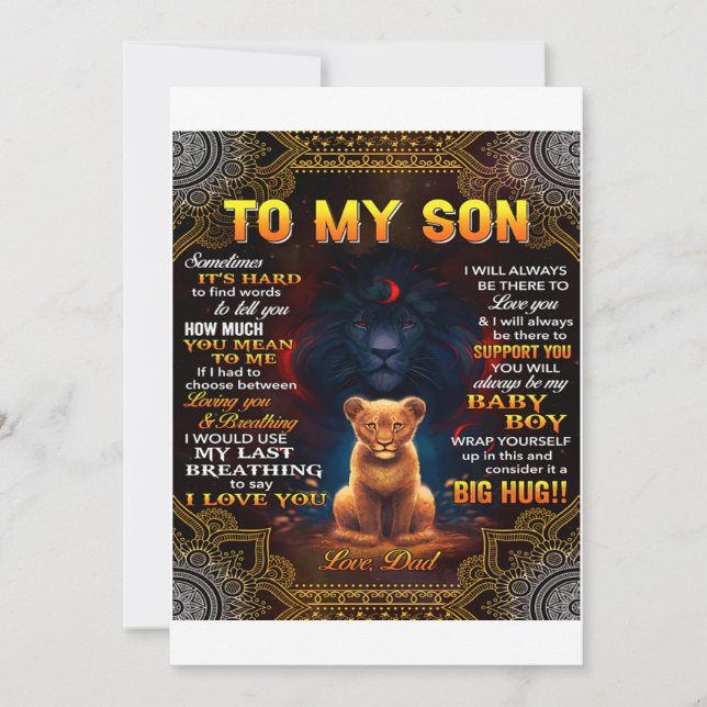 Invitación León a mi hijo a veces es duro papá (Anverso)
