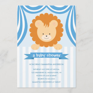 Invitación León Baby Shower Inviation - muchacho del circo
